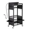 VEVOR 5-tier Tool Organizer Cart with Charging Station, 8 AC Outlet, Floor Stand Rolling Drill Holder and Tool Battery Storage Rack on Wheels