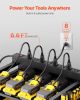 VEVOR 5-tier Tool Organizer Cart with Charging Station, 8 AC Outlet, Floor Stand Rolling Drill Holder and Tool Battery Storage Rack on Wheels