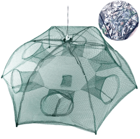 Fishing Trap Net Portable Folded Fishing Bait Trap Shrimp Minnow Crab Bait Net (Option: Green)